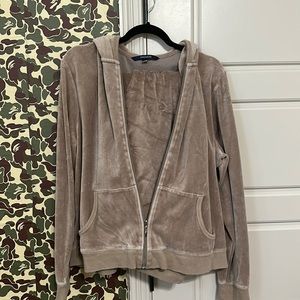 Tan jogger suit straight leg pants